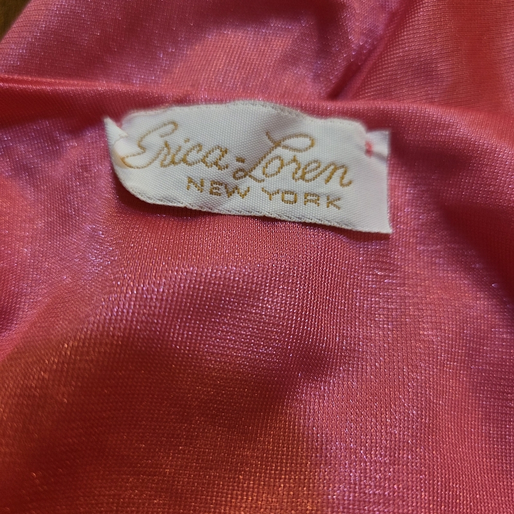 VTG ERICA LOREN Long Slip‎ Dress classic Pink Satin Maxi Y2k Lingerie S - Picture 7 of 8